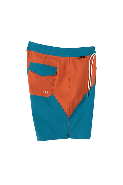Dark Seas Aliso 18" Boardshort - Blue- Right side with back pocket