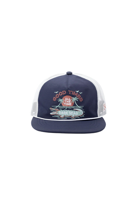 Dark Seas Gator Hat - Navy / White- Front