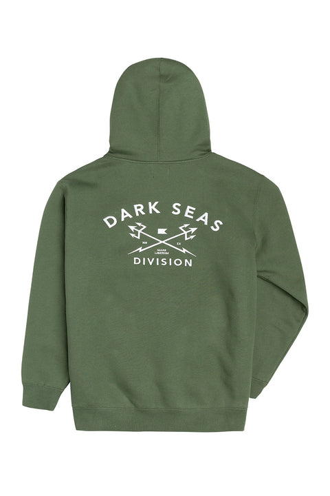 Dark Seas Headmaster Heavyweight Fleece - Olive - Back