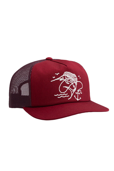 Dark Seas Hooked Hat - Burgundy