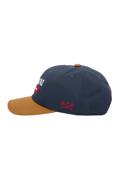 Dark Seas Huntsman Hat - Navy / Gold- Side