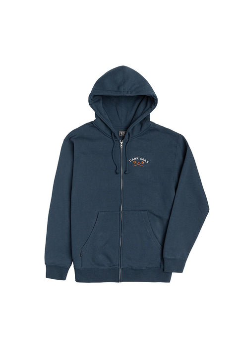 Dark Seas Navigator Custom Heavyweight Hoodie - Light Navy- Front