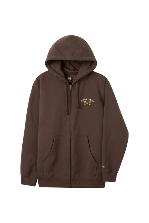 Dark Seas Navigator Pullover Hoodie- Brown - Front