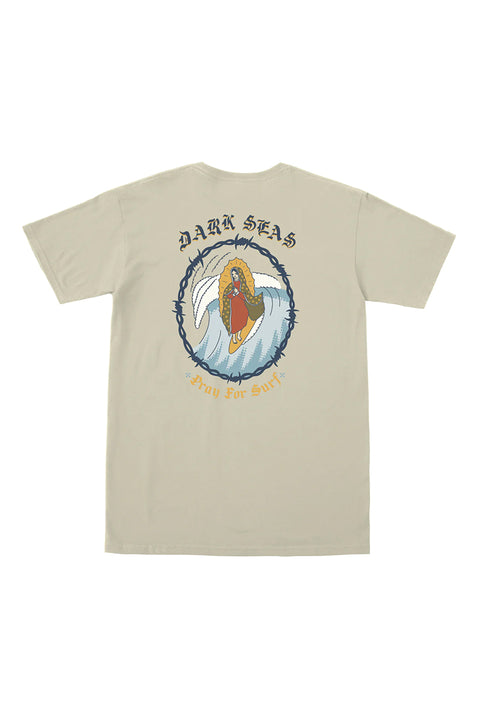 Dark Seas Pray For Surf Tee - Cream - Back