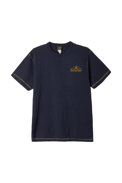 Dark Seas Sea Dogs Blind Stitch Tee - Heather Navy- Front