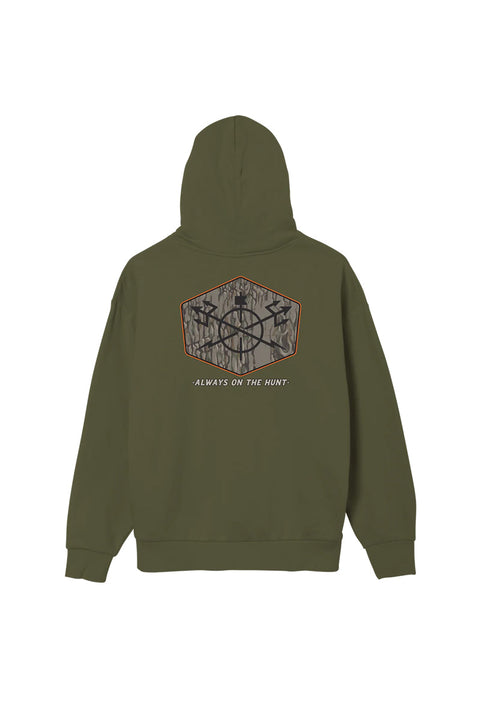 Dark Seas Solid Oak Pullover Fleece - Olive- back