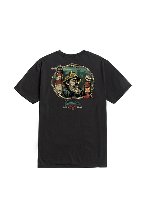 Dark Seas Watchman Premium T-Shirt - Black- Back