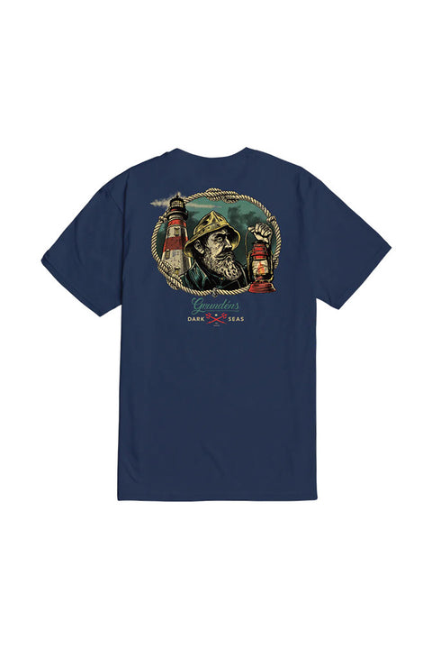 Dark Seas Watchman Premium T-Shirt - Navy- Back