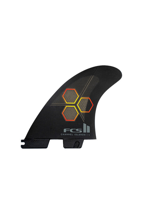 FCS II CI PC Medium Quad Rear Fin Set - Black / Flame- Front