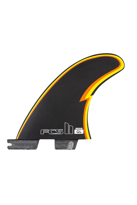 FCS II Gerry Lopez Tri-Quad Fin Set - Black- Front