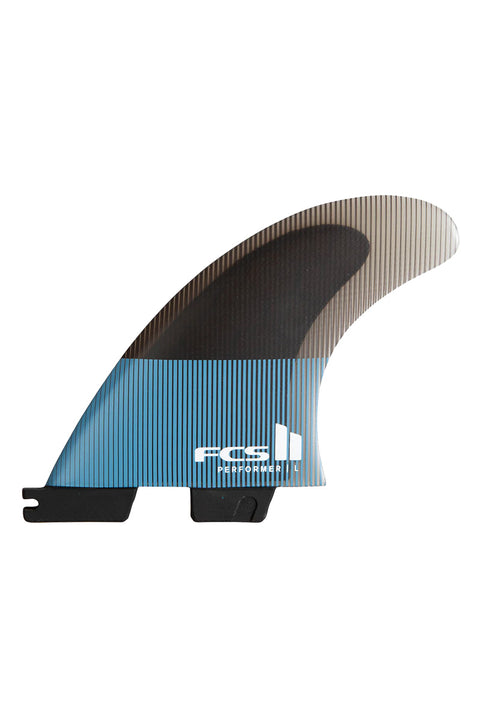 FCS II Performer PC Large Quad Fin Set - Tranquil Blue- Front