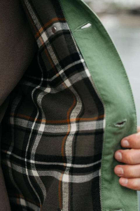 Finisterre Basset Flannel Lined Jacket - Wild Sage - Liner