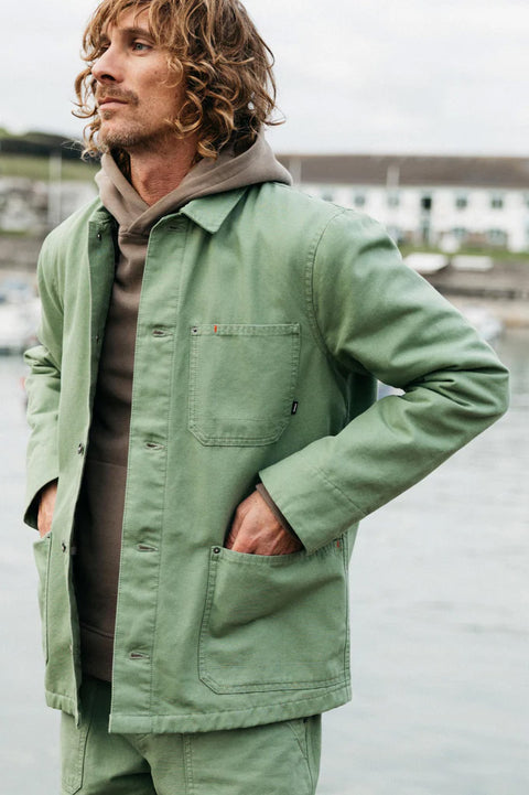 Finisterre Basset Flannel Lined Jacket - Wild Sage