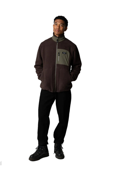 Finisterre Bolster Full Zip Fleece - Burnt Umber / Olive- Front