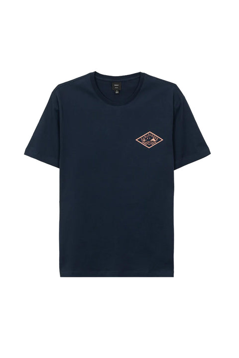 Finisterre Diamond Logo Tee - Navy- Front