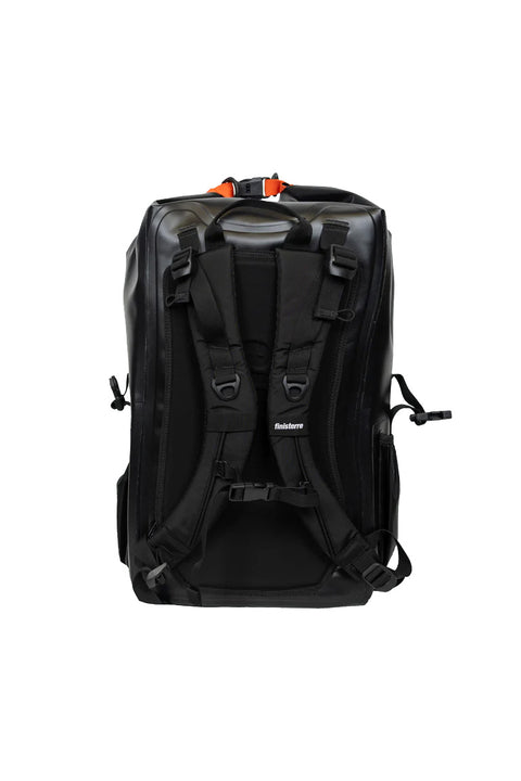 Finisterre Drift 30L Waterproof Roll Top Backpack - Black- Back
