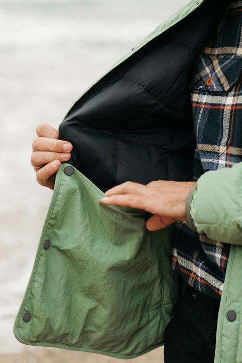 Finisterre Lapwing Shirt - Wild Sage - Interior Drop Pocket