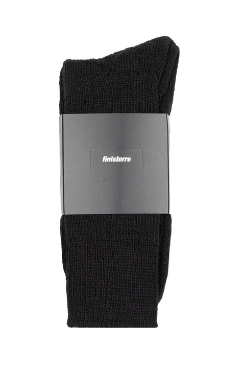 Finisterre Ribbed Sock - Black- in packaging