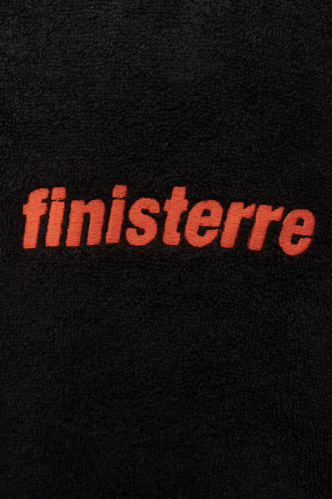 Finisterre Vean Changing Robe - Black- Close up on logo