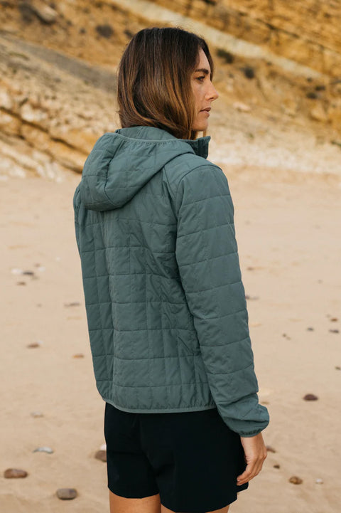 Finisterre Women's Firecrest Hooded Jacket - Deep Sea - Back