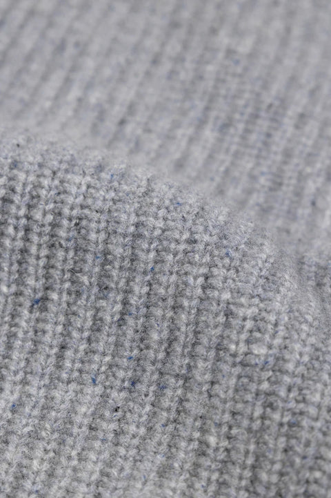Finisterre Women's Mora Knit Sweater - Grey Blue - Closeup Texture