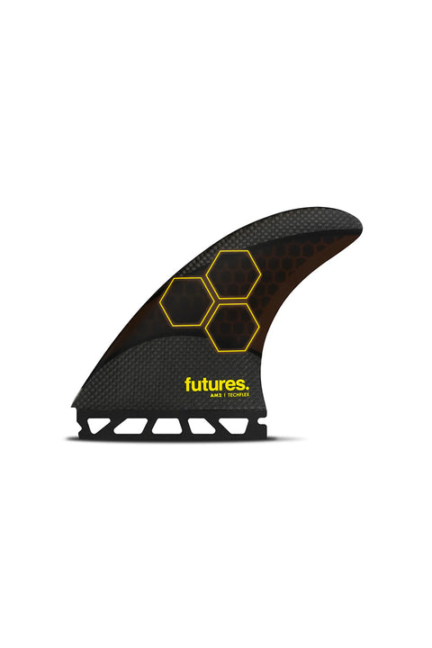 Futures Fins AM2 Techflex Thruster Fin Set - Black / Orange Front Fin