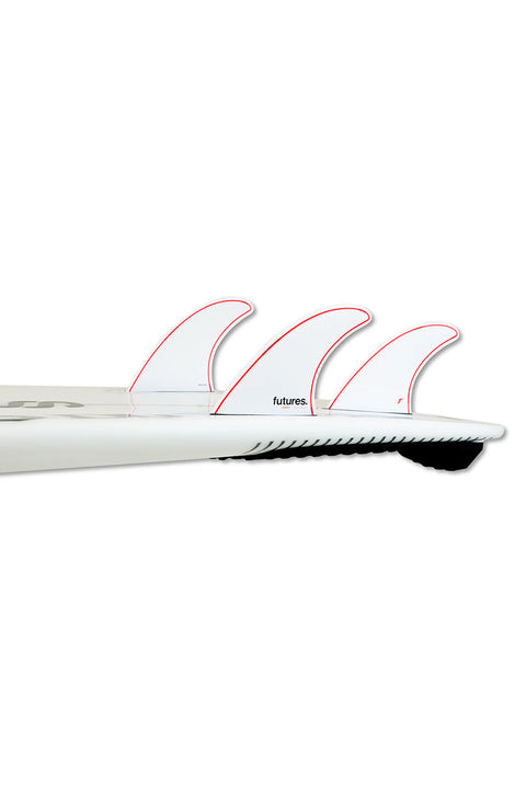 Futures Fins Jordy Signature Medium Thruster Set - White / Red - On Board