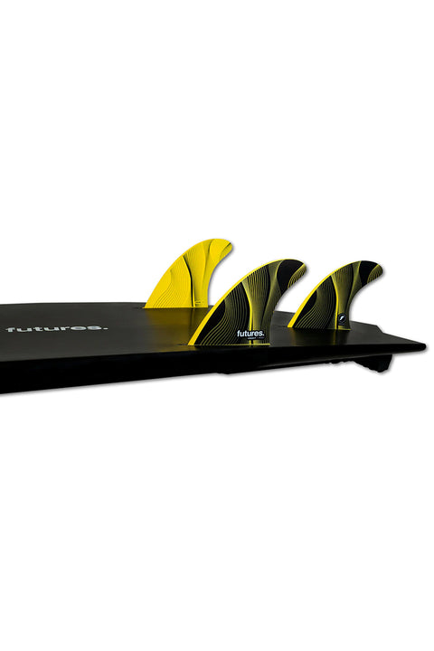Futures Fins Legacy P6 HC Thruster Fin - Yellow - On Board