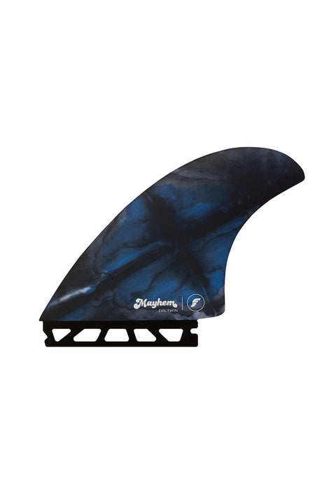 Futures Fins Mayhem Large Evil Twin + 1 Fin Set - Blue / Black - 2
