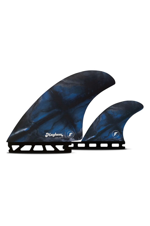 Futures Fins Mayhem Large Evil Twin + 1 Fin Set - Blue / Black