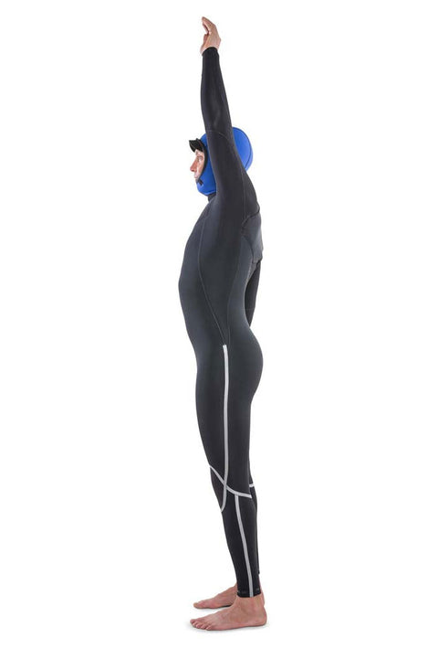 Isurus Shield 3.3 Hooded Zipfree Wetsuit - Inside out, left arm up.