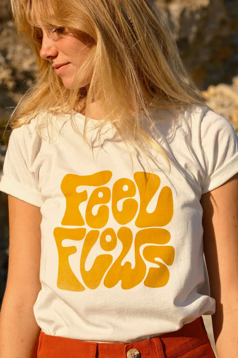 Mollusk Feel Flows Tee - White - Closeup