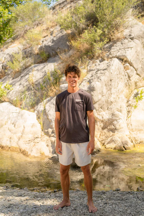 Mollusk Olde Whale Tee - Faded Black - Pulled Back
