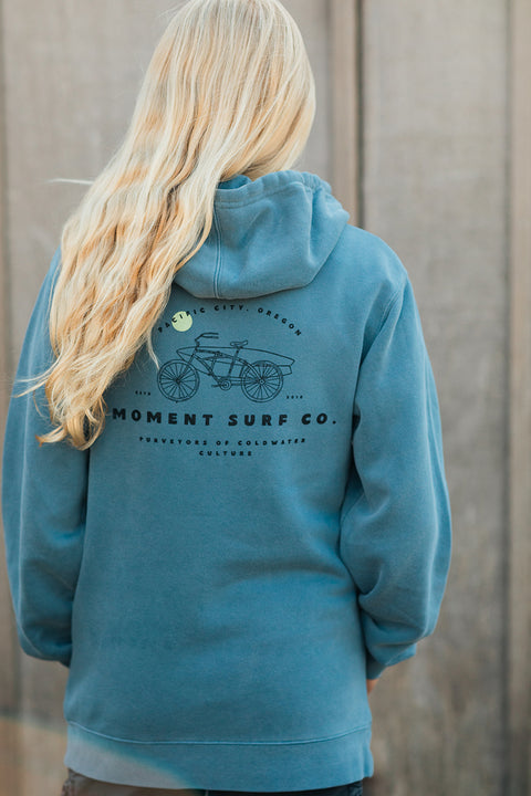 Moment Beach Bike Pullover Hoodie - Pigment Slate Blue - Back