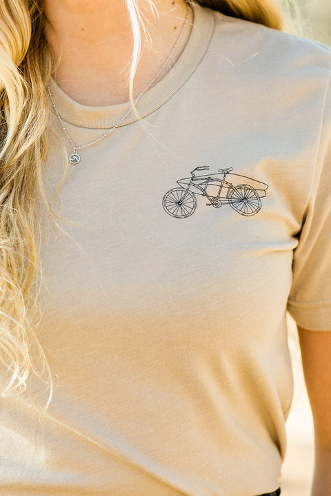 Moment Beach Bike Tee - Heather Tan