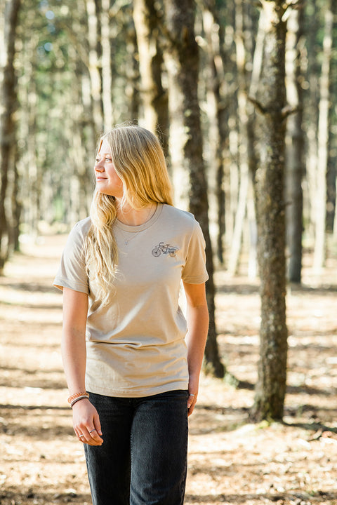 Moment Beach Bike Tee - Heather Tan - Women's Front
