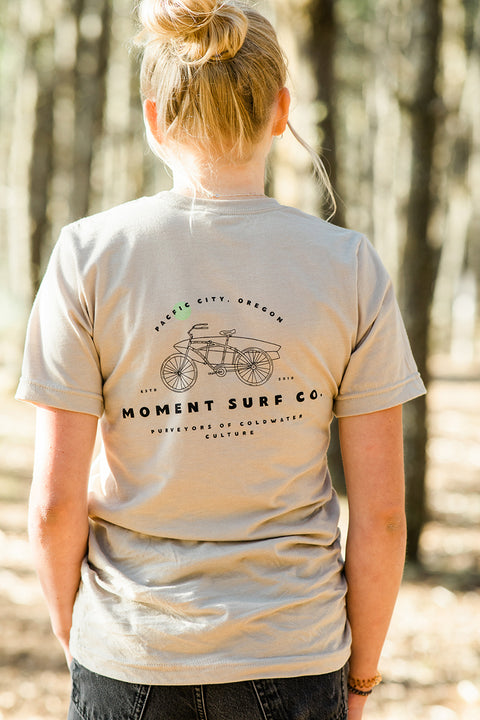 Moment Beach Bike Tee - Heather Tan - Women's Back