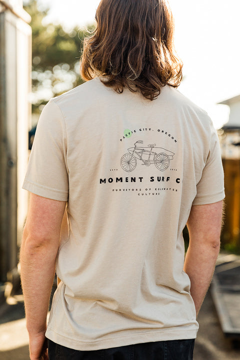 Moment Beach Bike Tee - Heather Tan - Mens Back