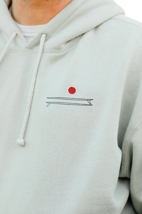 Moment Board Stack Pullover Hoodie - Cement - Chest
