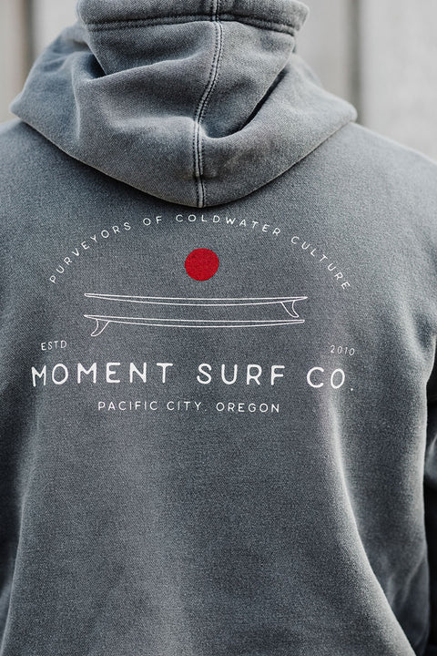 Moment Board Stack Pullover Hoodie - Pigment Black - Back Closeup