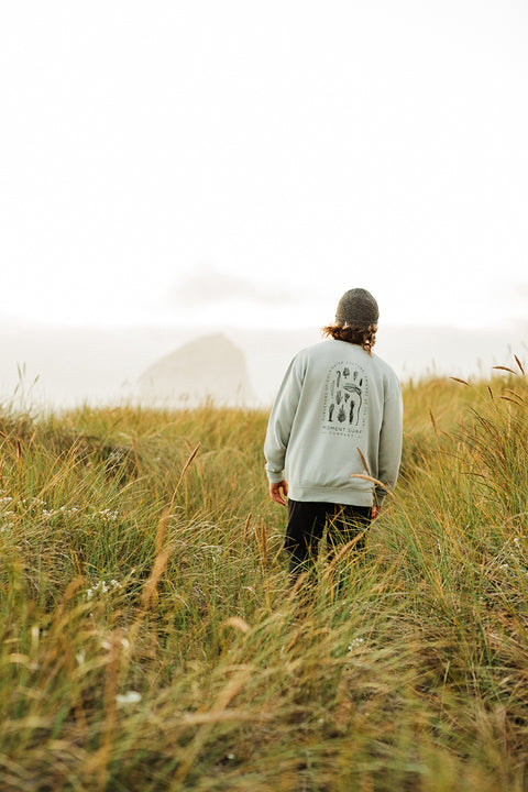 Moment Kelp Friends Crew Sweatshirt - Sage - Back Full