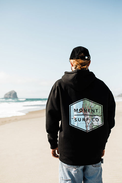 Moment Boxed Topo Logo Pullover Hoodie - Black / Multi - Back