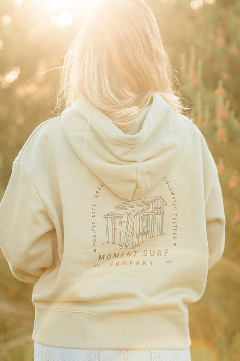 Moment Women's Surf Shack Pullover Hoodie - Eucalyptus - Back 2
