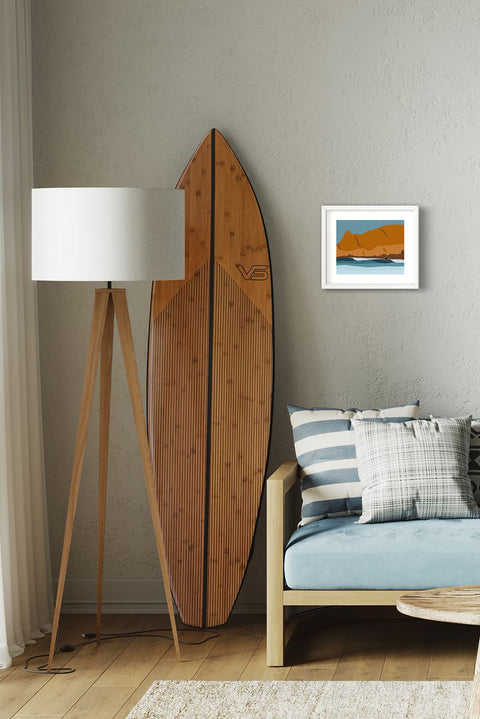Muted Colors 8" x 10" Surf Art Prints - A Grown Grom Framed