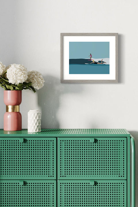Muted Colors 8" x 10" Surf Art Prints - Friends Framed