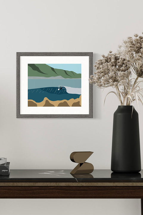 Muted Colors 8" x 10" Surf Art Prints - A Hobbit Sized Point Framed