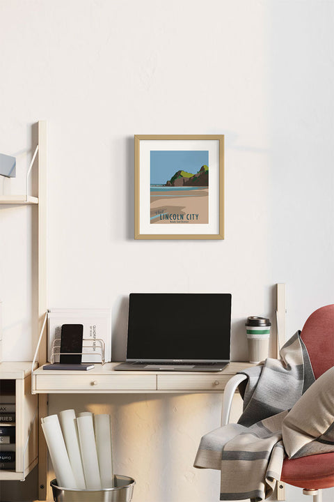 Muted Colors 8x10" Travel Poster Prints - On Wall Mockup LC