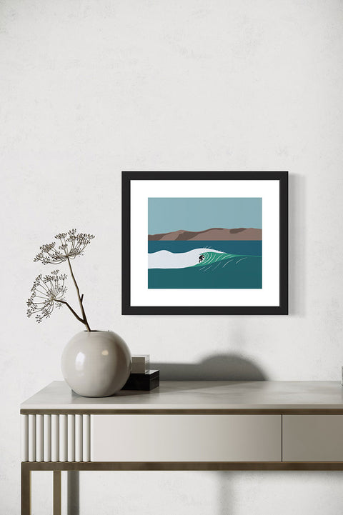 Muted Colors 8" x 10" Surf Art Prints - Pez Dispenser Framed