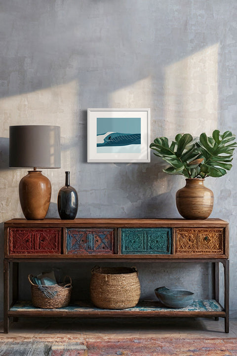 Muted Colors 8" x 10" Surf Art Prints - Runners Framed