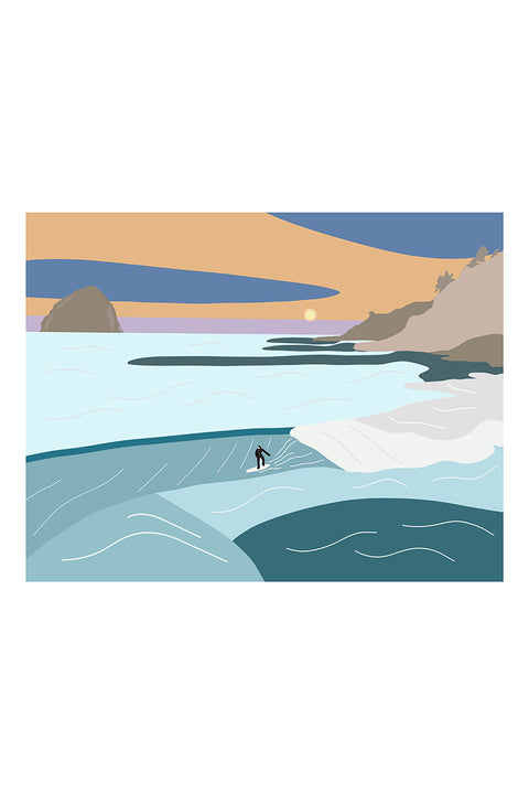 Muted Colors 8" x 10" Surf Art Prints - Solo Sunset Sesh